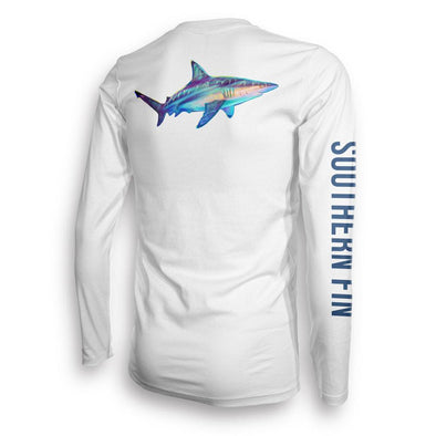 Performance Fishing Shirt Long Sleeve UPF 50+ (Blacktip Shark), XL