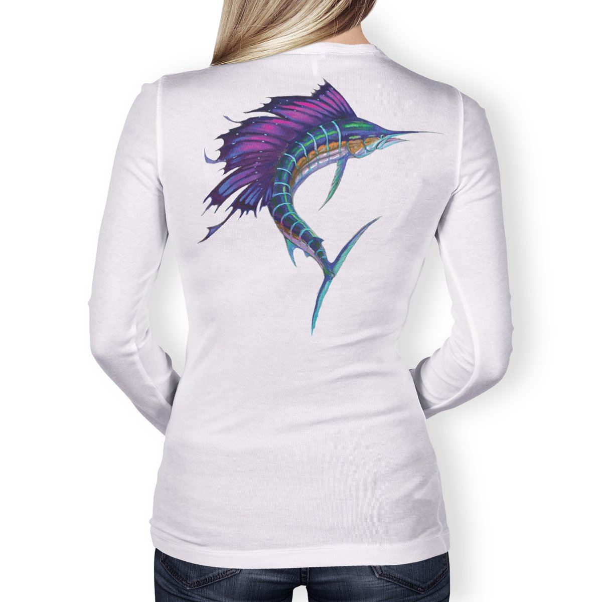Women's Performance Fishing Shirt Long Sleeve UPF 50+ (Sailfish), XL